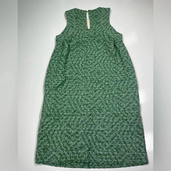 ODEEH Dress Green Cream Tweed Sleeveless Shift Size XS NWT Racerback Pockets - Picture 15 of 16